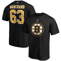 Fanatics pánské tričko Brad Marchand #63 Boston Bruins Stack Logo Name & Number