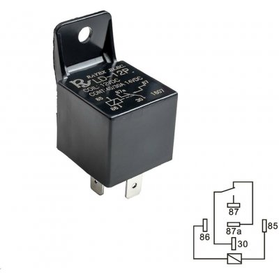 Přepínací relé 12V 30/40A 5 vývodů s úchytem | Zboží Auto