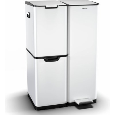 Klarstein Koš Tiyo 3 v 1 60 l 30 l + 17 l + 13 l třídění odpadu tiché zavírání nerezový kryt KG28-I-60-white – Hledejceny.cz