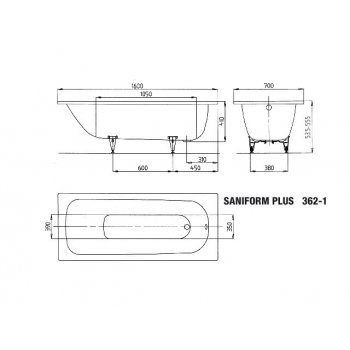 Kaldewei Saniform Plus 160 x 70 cm 111700010001
