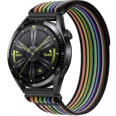 BStrap Velcro Nylon řemínek na Huawei Watch GT 42mm, black rainbow SSG029C0302 – Zbozi.Blesk.cz