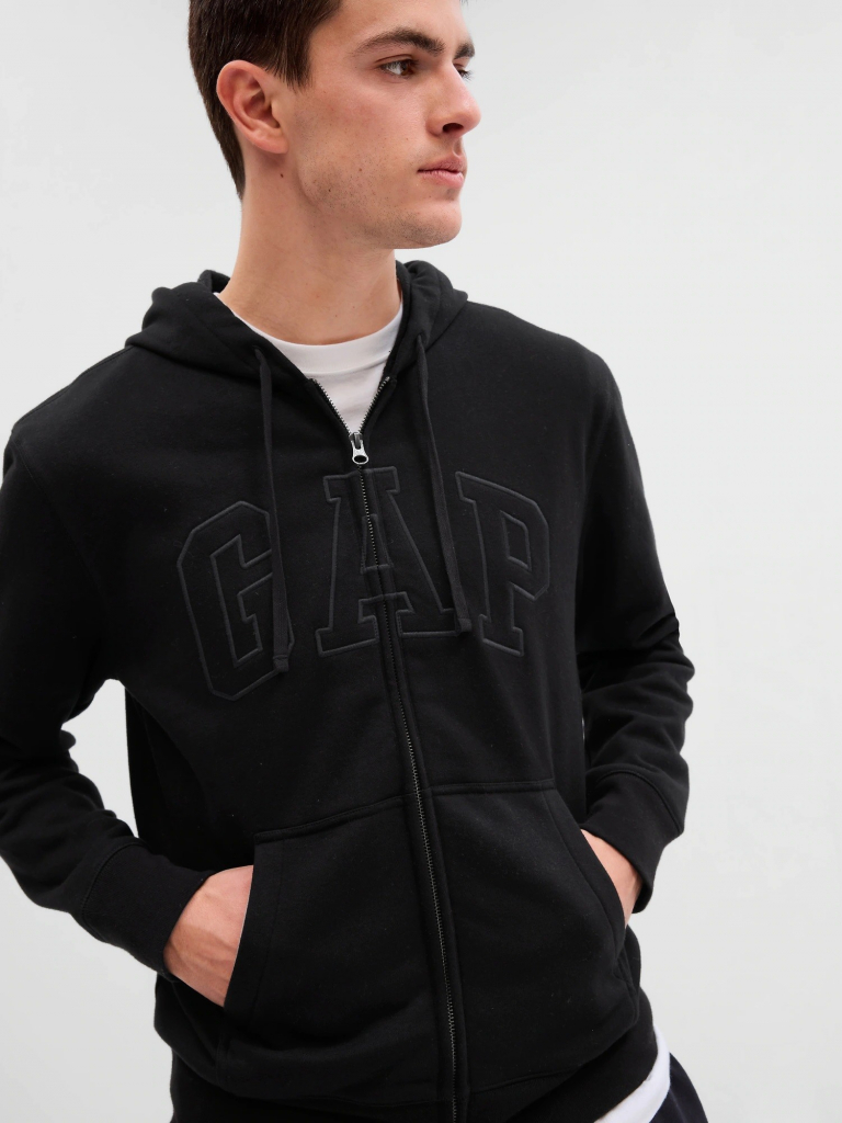 GAP logo na zip Černá