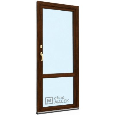 Kömmerling balkonové dveře 70 AD OS s příčkou pravé tmavý dub/tmavý dub 80 x 230 cm oboustranná klika + FAB + hliníkový práh – Hledejceny.cz