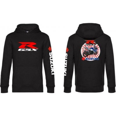 Dámská mikina s kapucí a motivem Suzuki GSXR Černá – Sleviste.cz
