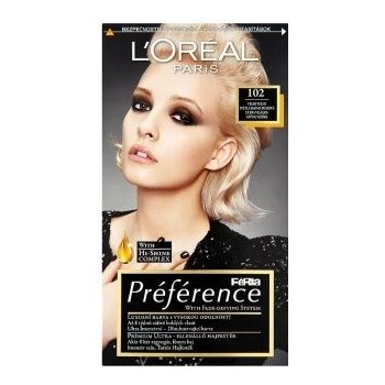 L'Oréal Féria Preférence 102 velmi velmi světlá blond duhová