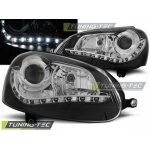 PŘEDNÍ SVĚTLOMETY, SVĚTLA, LAMPY VOLKSWAGEN GOLF 5, 2003-2009, LED DAYLIGHT, ČERNÉ BLACK