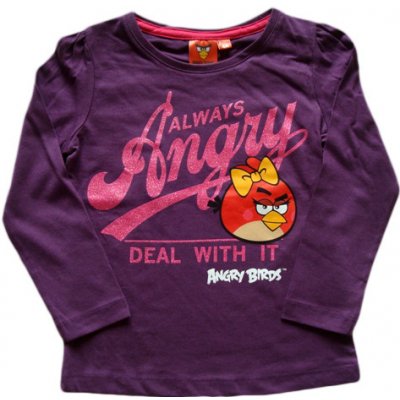 Angry Birds krásné originální dětské tričko pro holky fialové