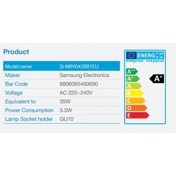 Samsung LED GU10 3,3W 230V 220lm 25st. Teplá bílá