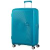 Cestovní kufr American Tourister Soundbox Spinner EXP světle modrá 110 l