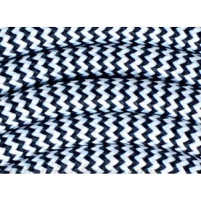 Bohemia design Textilní kabel 2x0,75 2m zigzag černo-bílá 24 H03VV-F