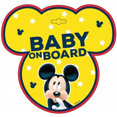 Seven Informační cedulka na přísavku dítě v autě "Baby on board" Mickey Mouse