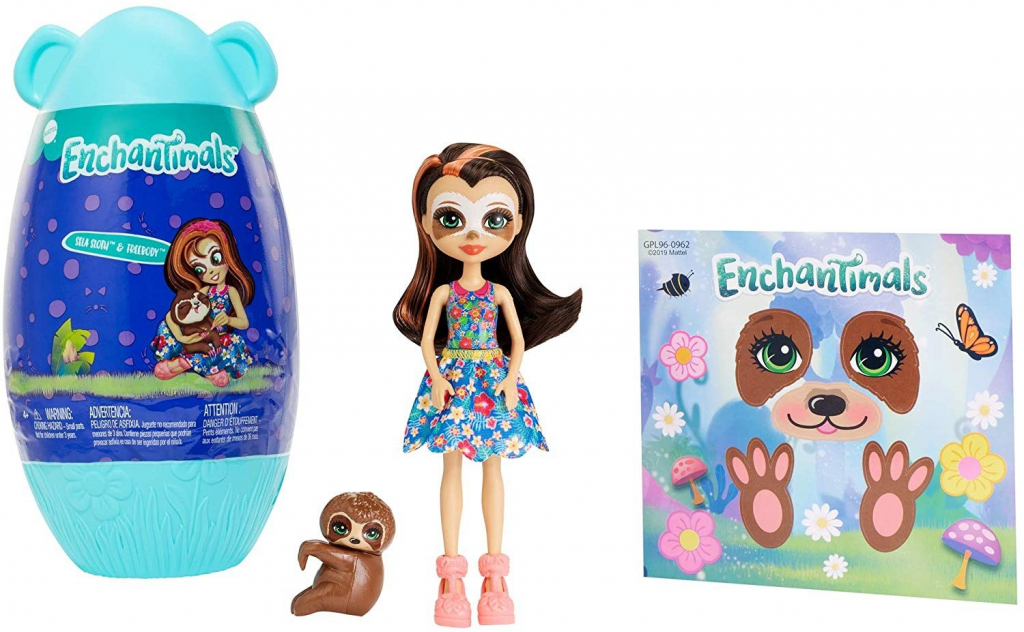 Mattel ENCHANTIMALS ve vajíčku Sela Sloth & Treebody