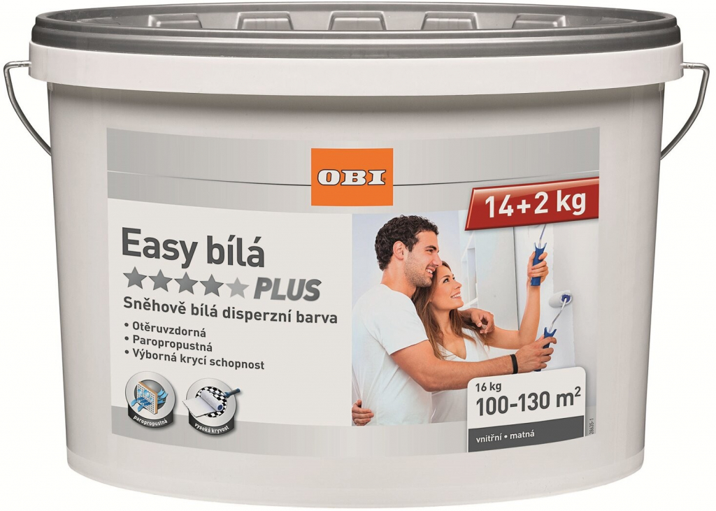OBI Barva Easy bílá Plus 16 kg od 519 Kč - Heureka.cz