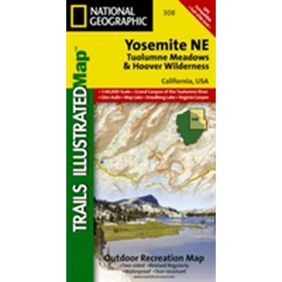 Yosemite Tuolumne Meadows národní park Kaliforine turistická mapa GPS komp. NG