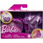 Barbie Mattel malá sada oblečení pro panenky kabelka večerní šaty + doplňky – Zbozi.Blesk.cz