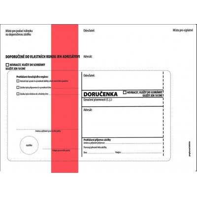 Obálky C5 s doručenkou, vytrhovací okénko - s červeným pruhem / 1000 ks, 133500 – Zboží Živě