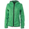 Dámská sportovní bunda James & Nicholson Knitted Fleece Hoody JN588 zelený melír