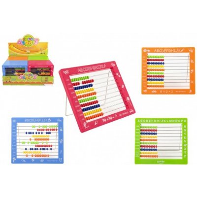 Teddies Počítadlo 100 kuliček plast 19x16cm 4 barvy – Sleviste.cz