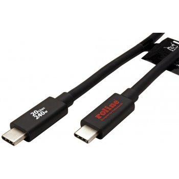 Roline 11.02.9081 USB4 40Gbps USB C(M) - USB C(M), PD 100W, 0,8m, černý