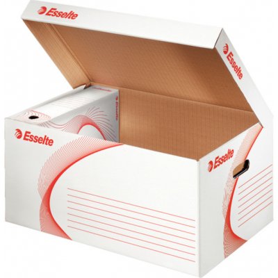 Esselte Speedbox archivační krabice s víkem L bílá červená – Zboží Mobilmania