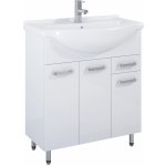 Maximus Skříňka pod umyvadlo Eve, 3 dvířka 1 zásuvka, lesklá bílá, 70 cm – Zboží Dáma