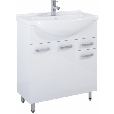 Maximus Skříňka pod umyvadlo Eve, 3 dvířka 1 zásuvka, lesklá bílá, 70 cm – Zboží Dáma