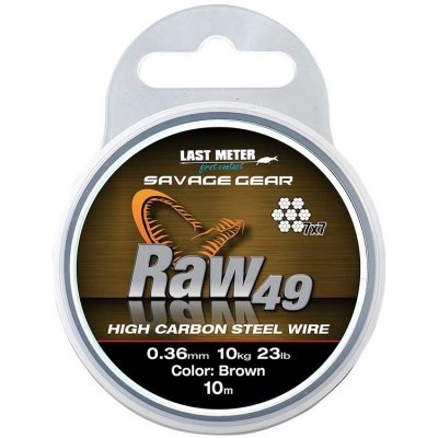 Savage Gear Raw49 10m 0,45mm 35lb Uncoated Brown – Zboží Dáma