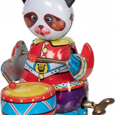 Goki Plechová panda s bubínkem – Zboží Mobilmania