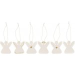 Papírové vánoční ozdoby anděl Ib Laursen SET 6ks bílé – Zboží Mobilmania