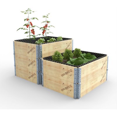Benco Vyvýšený záhon dřevěný 80 x 60 x 20 cm přírodní smrkové dřevo – Hledejceny.cz