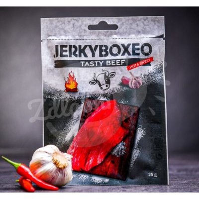 Jerkyboxeo Mírně pálivé sušené hovězí maso 25 g – Sleviste.cz