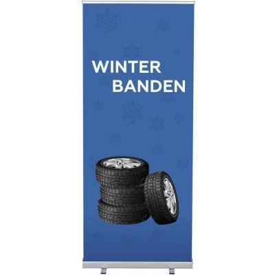 Jansen Display Set Roll-baneru Budget s vytištěným motivem, Zimní pneumatiky, holandsky, 870 x 2080 mm – Zboží Dáma