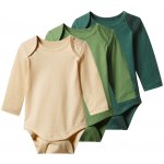 Lupilu Dětské body s dlouhými rukávy 3kusy zelená béžová – Zboží Dáma