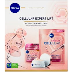 Nivea Cellular Expert Lift denní pleťový krém Cellular Expert Lift 50 ml + textilní pleťová maska Cellular Expert Lift 1 ks dárková sada