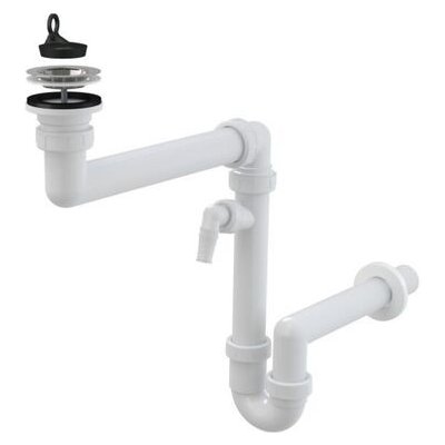 Alcadrain prostorově úsporný dřezový sifon d40 s přípojkou A870P-DN40 – Zboží Dáma