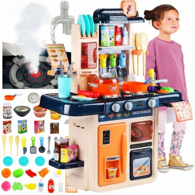 Majlo Toys Dětská mini kuchyňka se zvuky a párou Little Chef- modrá
