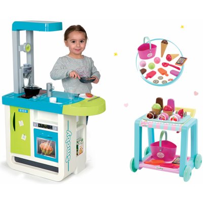 Smoby set kuchyňka Cherry Kitchen a Écoiffier vozík se zmrzlinou Délices 310900-9