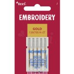 Vyšívací jehly zlaté TEXI EMBROIDERY GOLD 130/705 H-ET 5x75 – Zbozi.Blesk.cz