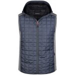 James & Nicholson prošívaná vesta JN768 světle šedý melír antracitový melír – Sleviste.cz