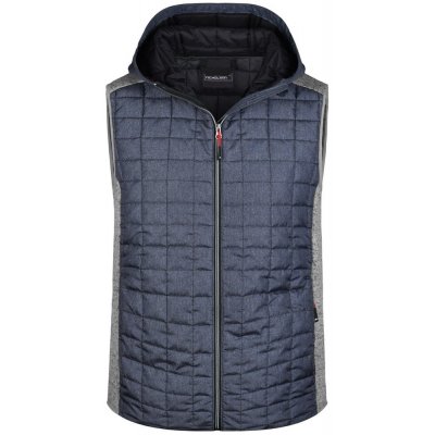 James & Nicholson prošívaná vesta JN768 světle šedý melír antracitový melír – Sleviste.cz