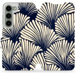 Mobiwear Samsung Galaxy S23 VA41S Béžové květy na modré – Zboží Mobilmania
