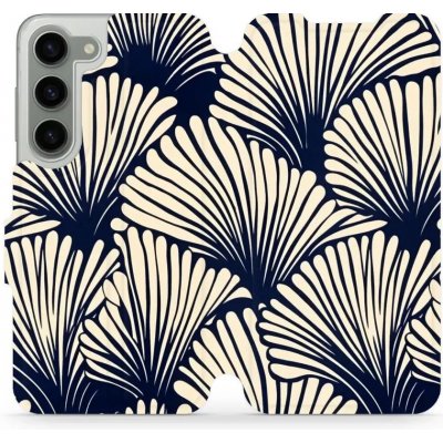 Mobiwear Samsung Galaxy S23 VA41S Béžové květy na modré – Zboží Mobilmania