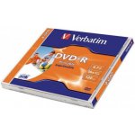 Verbatim DVD-R 4,7GB 16x, printable, jewel, 1ks (43521) – Zboží Mobilmania