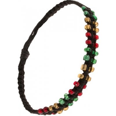 Šperky eshop černý pletený ze šňůrek barevné korálkové okraje S19.02 – Zboží Mobilmania