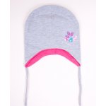 YO kojenecká čepička podzimní jarní s lístečky dívčí šedá – Sleviste.cz