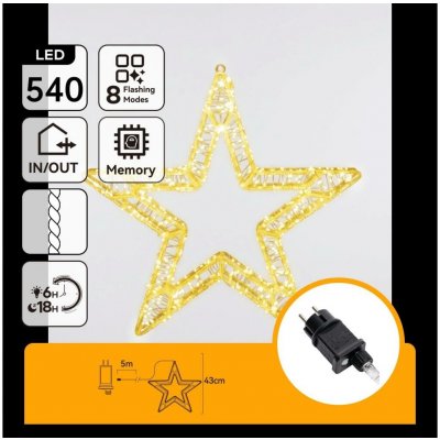 Aigostar B.V. - LED Venkovní ván dekorace 540xLED/6W/230V IP44 teplá bílá 45cm hvězda | B10303ADOA – Hledejceny.cz