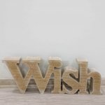 Bydlení M.S. Dřevěná dekorace Wish 45 cm, 45 x 16,5 x 5 cm – Hledejceny.cz