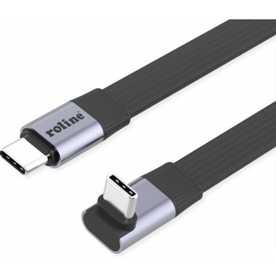 Roline 11.02.9097 USB4 80Gbps USB C(M) - USB C(M) lomený PD 240W plochý 0,8m černý – Hledejceny.cz