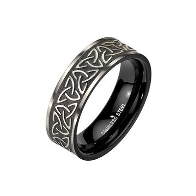 Šperky4U Pánský ocelový prsten TRIQUETRA OPR1911