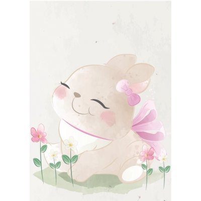Plakát Šťastná králičí holčička